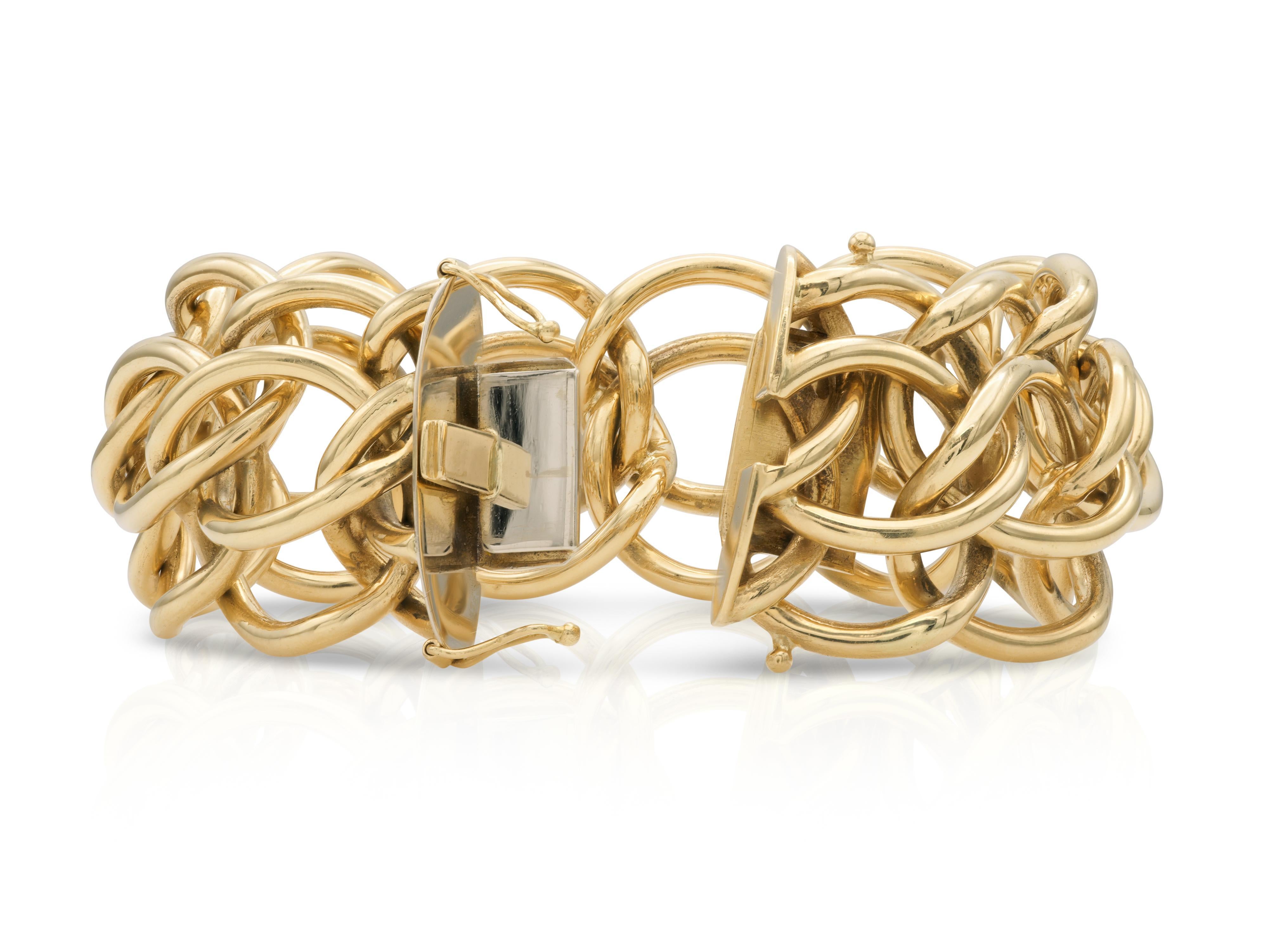 Women's Vintage 1970s Tiffany & Co. Gold Open Links Bracelet