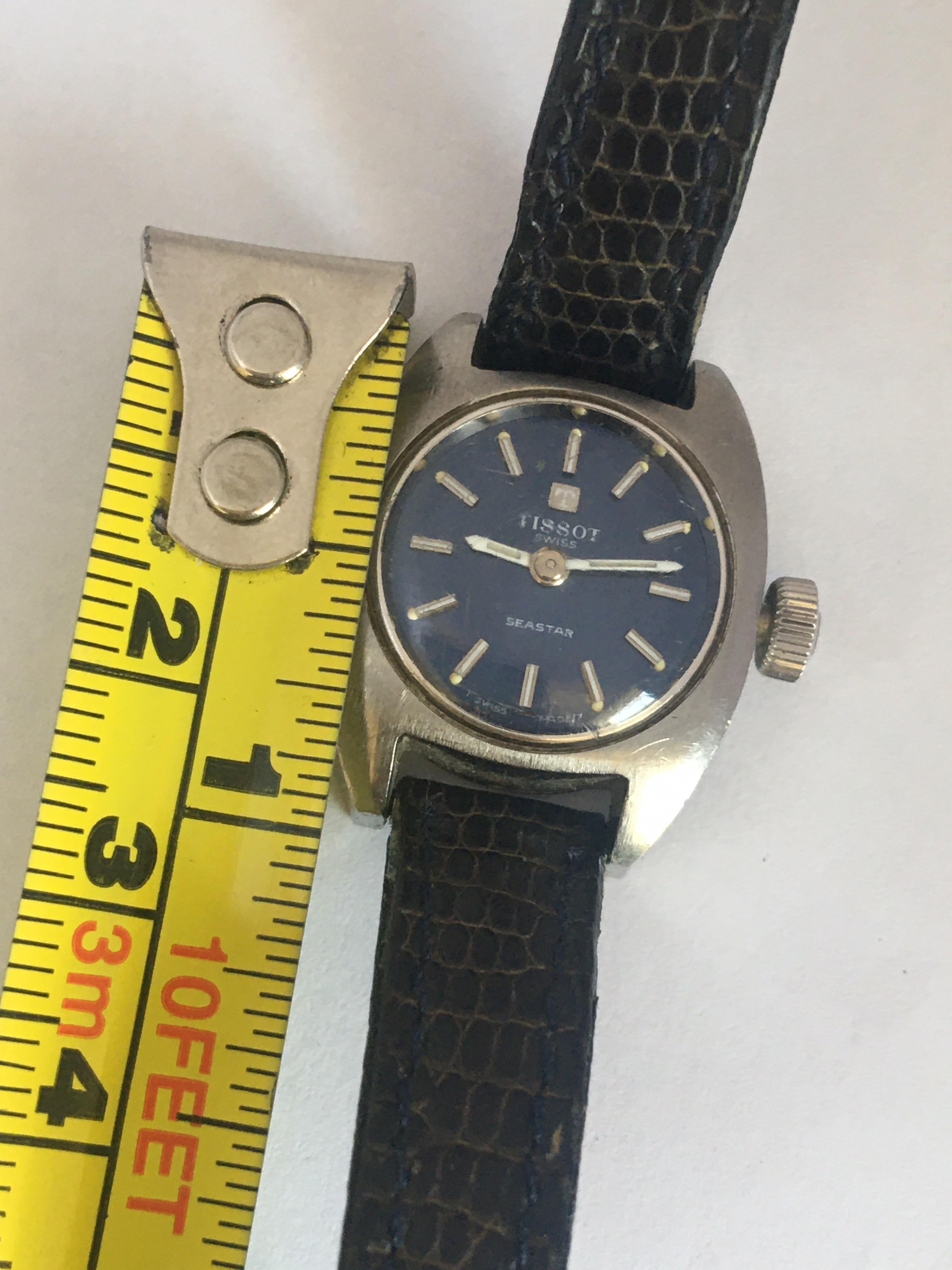 Vintage 1970s Tissot Seastar Ladies Mechanical Watch For Sale 4