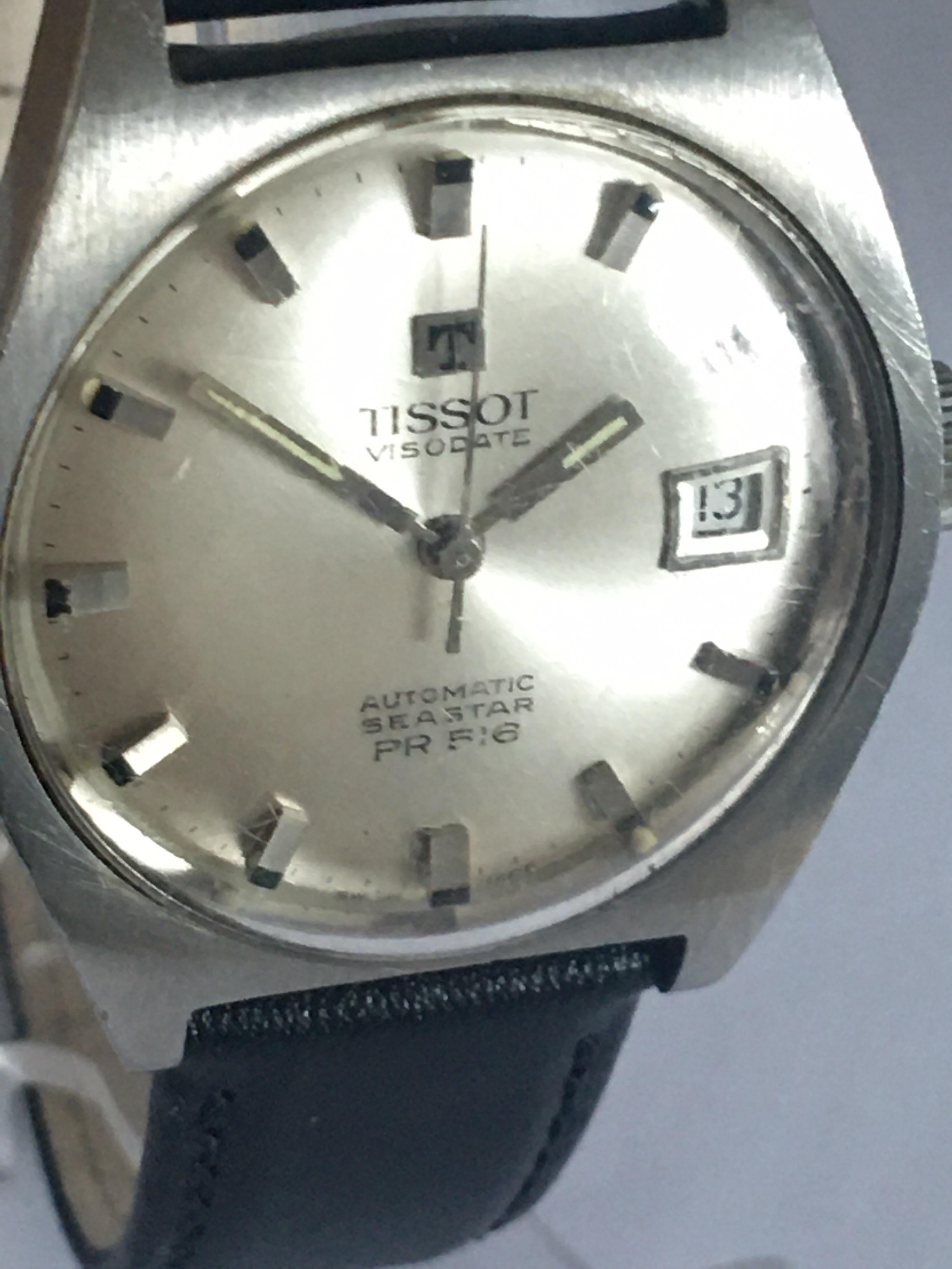 Vintage 1970s TISSOT Visodate Automatic Seastar PR516 Stainless Steel Watch 5