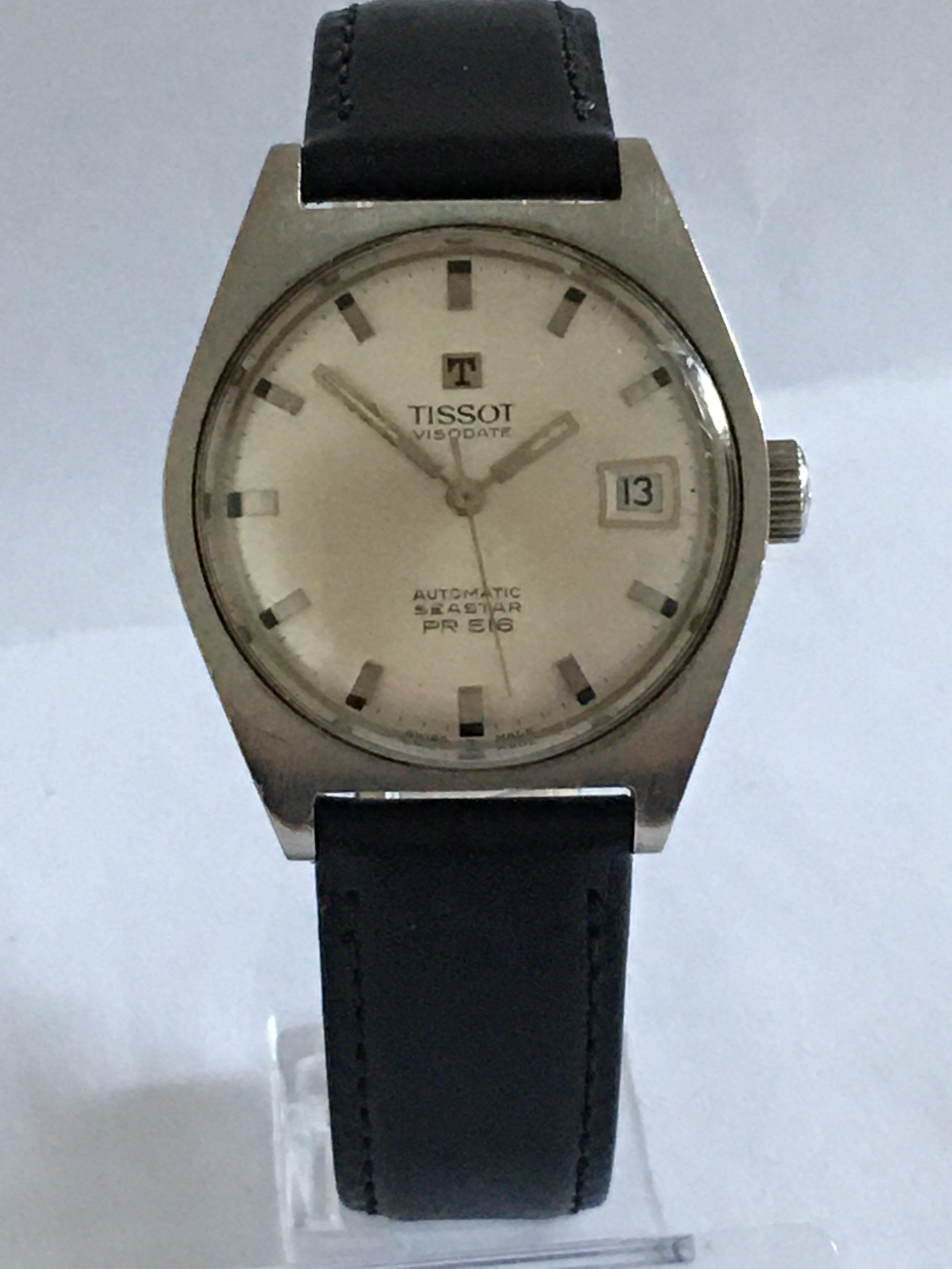 Vintage 1970s TISSOT Visodate Automatic Seastar PR516 Stainless Steel Watch 7