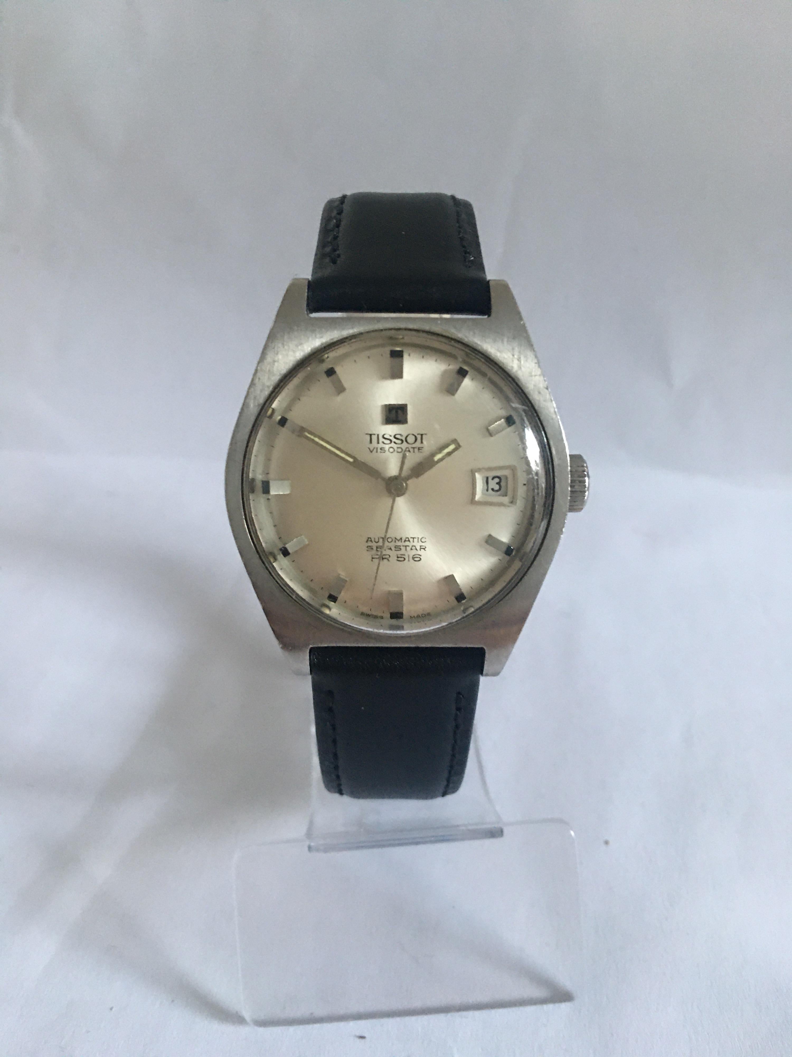This Pre-own watch is working and running well with its swift seconds, fine scratches on the glass and the bessel. Please study the images carefully as form part of the description.
