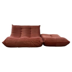 Vintage 1970s Togo Style Loveseat + Ottoman
