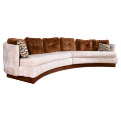 Vintage 1970s Two-Piece Carson’s Crescent Shaped Curved Sectional Sofa