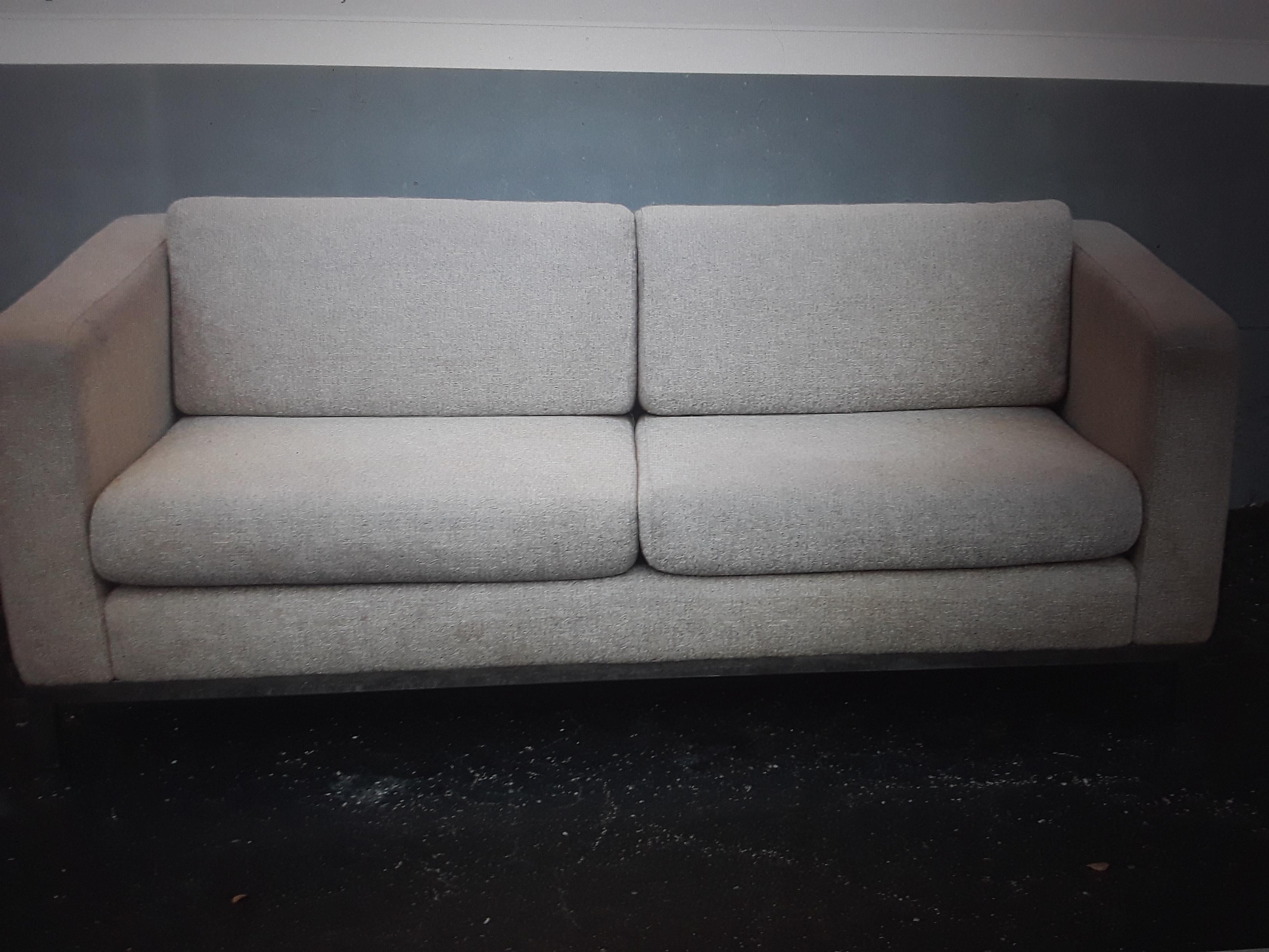 1970's Ultra Modern 4 Seat Sofa Doubles as a Daybed. Extra wide and taking off the back pillows will all for Daybed use.