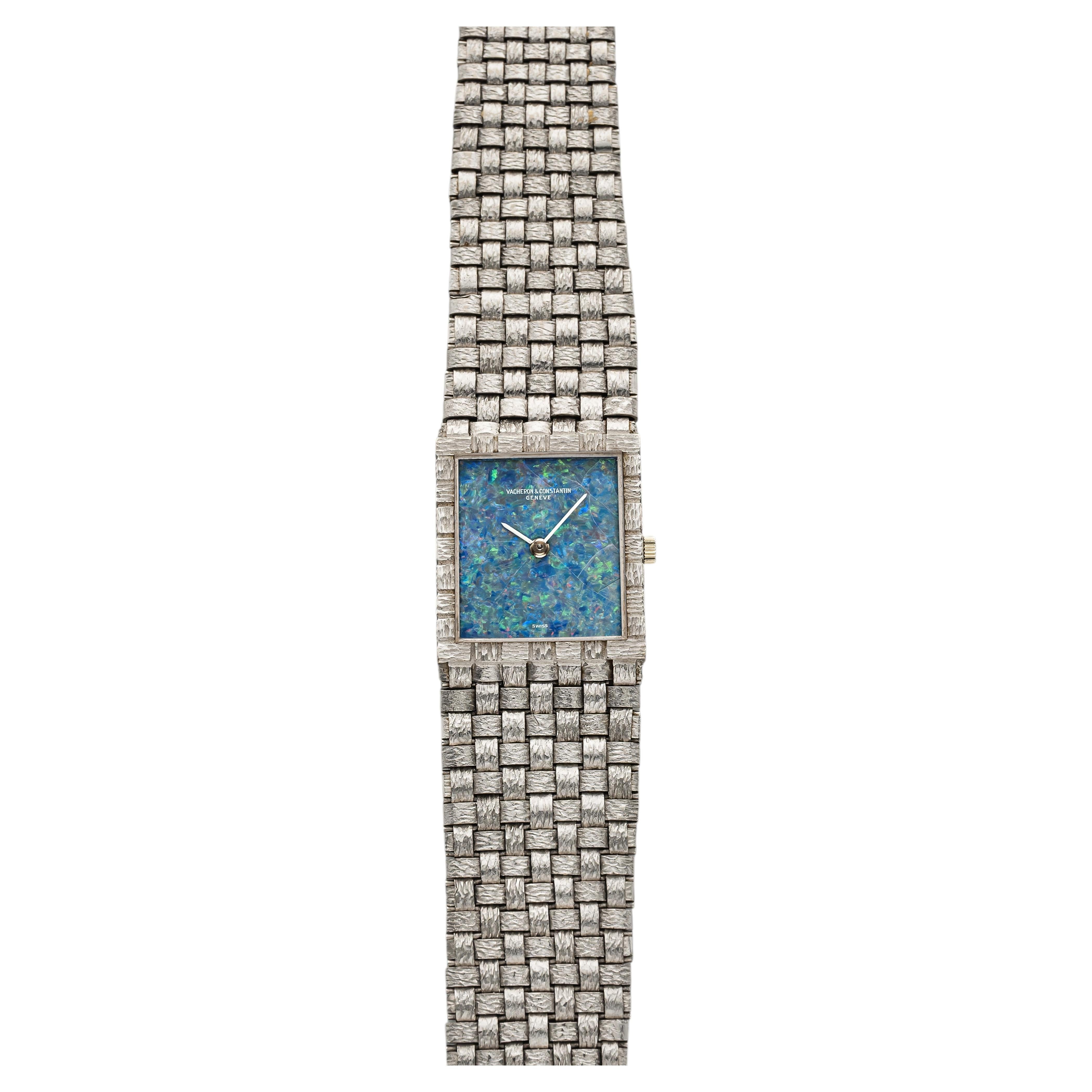 Pre-owned Vacheron Constantin Vintage 1970s  7186 Integrated 18k Wg Opal Dial Manual 23mm In Multi