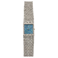 Modèle vintage Vacheron Constantin 7186 des années 1970, intégrée, or blanc 18 carats, cadran opale, remontage manuel, 23 mm