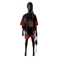 Valditeverre-Top-Set aus Kaftan, Schal und Bikini, 1970er Jahre