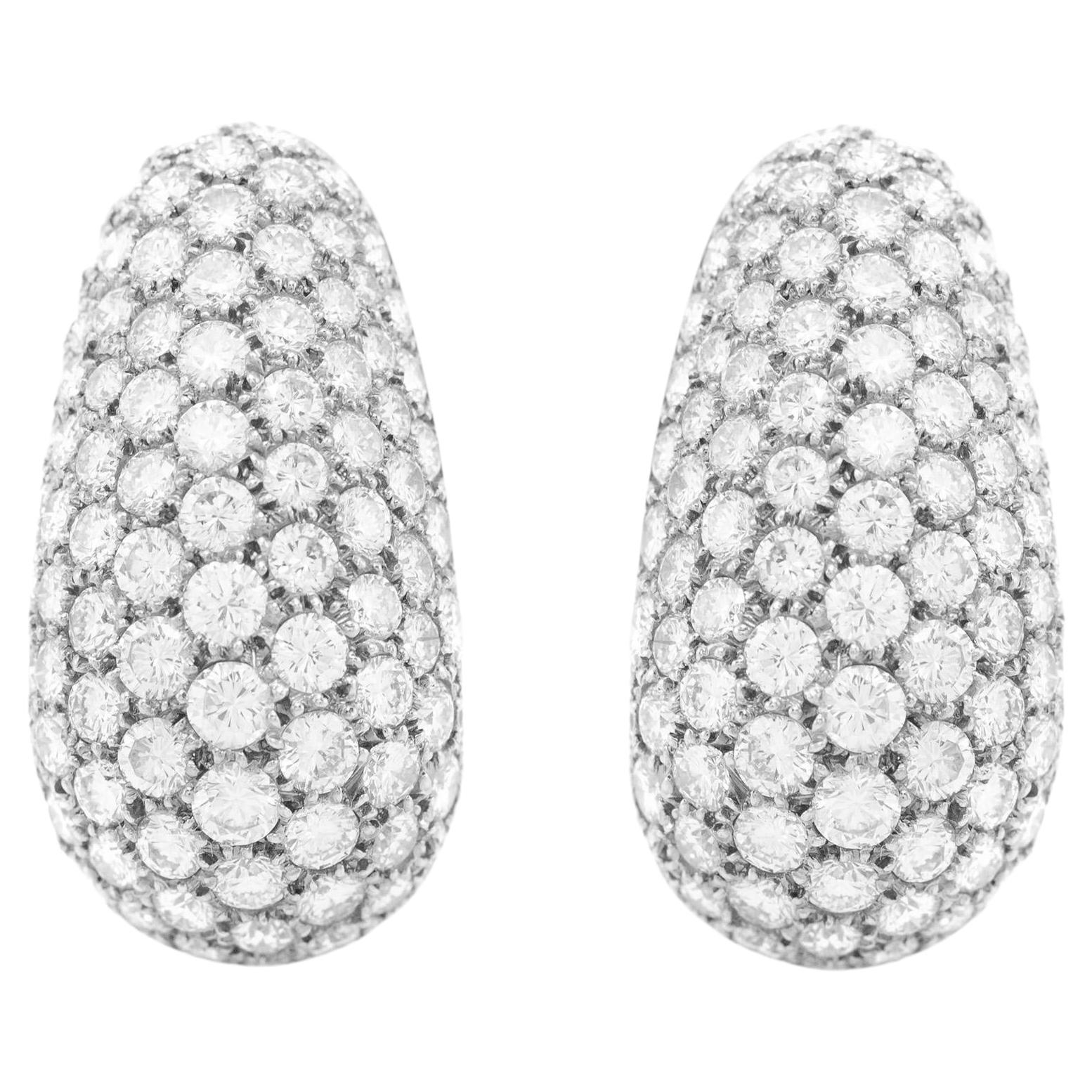 Pendientes Bombe de diamantes de 20,20 quilates Van Cleef & Arpels vintage de los años 70