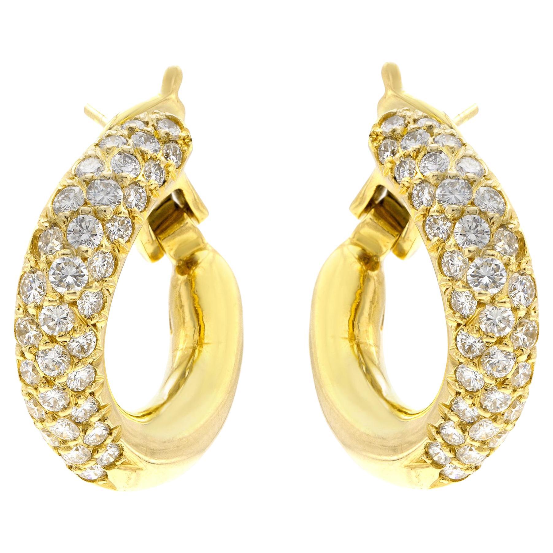 Vintage 1970s Van Cleef 
Arpels 3.00 Carat Diamond Huggie Earrings