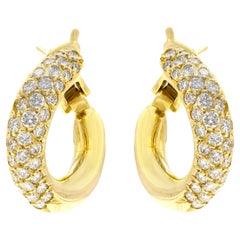 Vintage 1970s Van Cleef 
Arpels 3.00 Carat Diamond Huggie Earrings