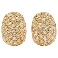Van Cleef & Arpels Vintage 1970er Jahre Diamant-Bomber-Ohrringe