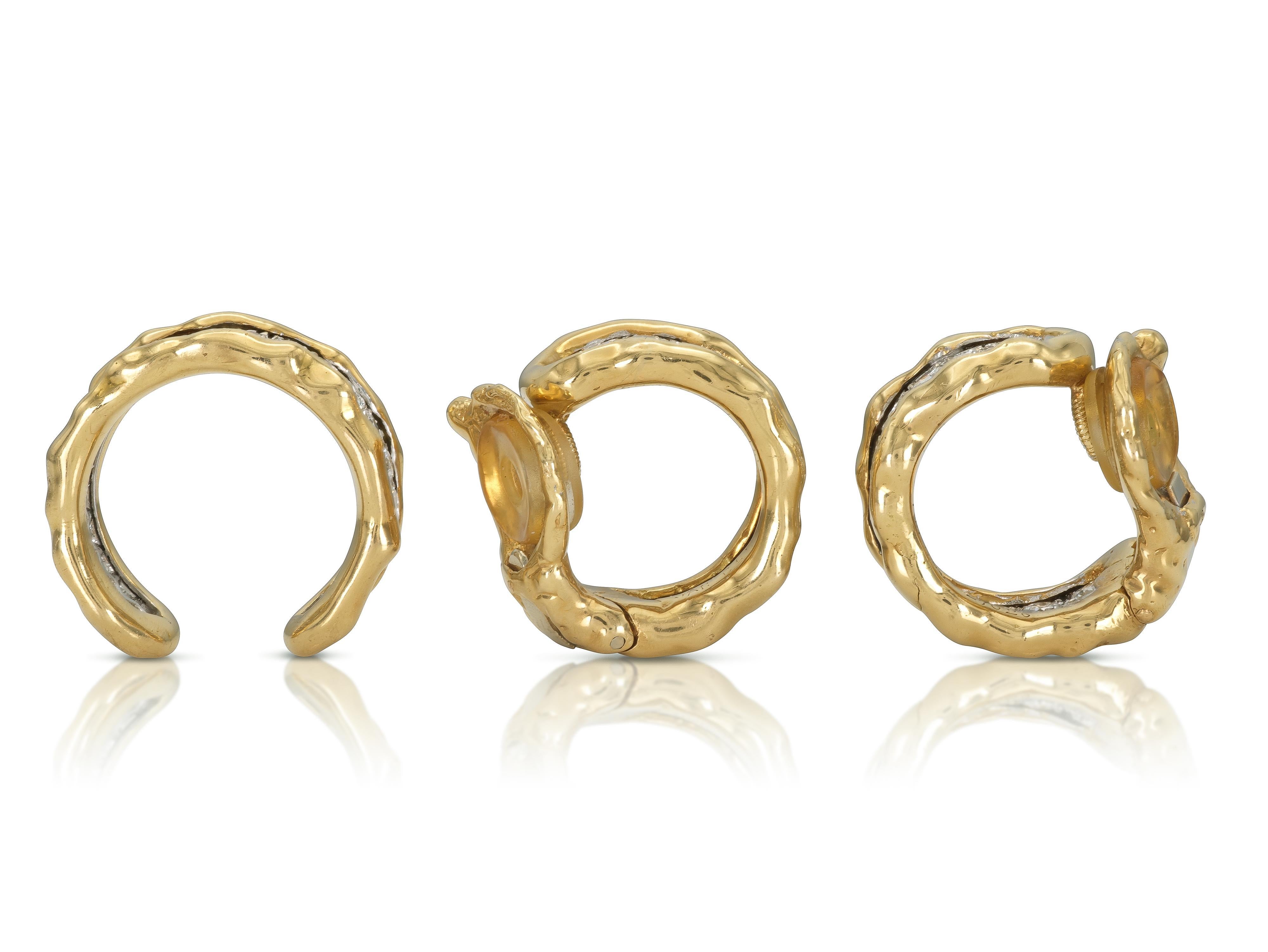Van Cleef & Arpels Diamant-Creolen-Ohrringe und Ring-Set, 1970er Jahre im Zustand „Gut“ im Angebot in New York, NY