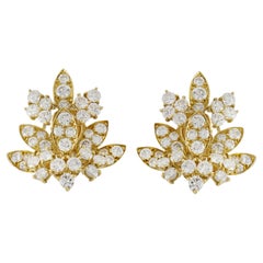Van Cleef & Arpels Diamant-Blatt-Ohrringe, 1970er Jahre