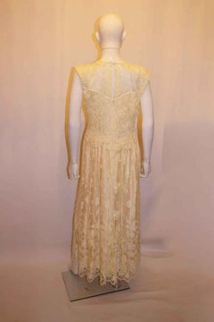 Vintage 1970s White Lace Gown