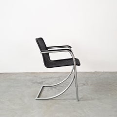 Vintage 1970s Wicker Armchair with Chrome Tubular Frame