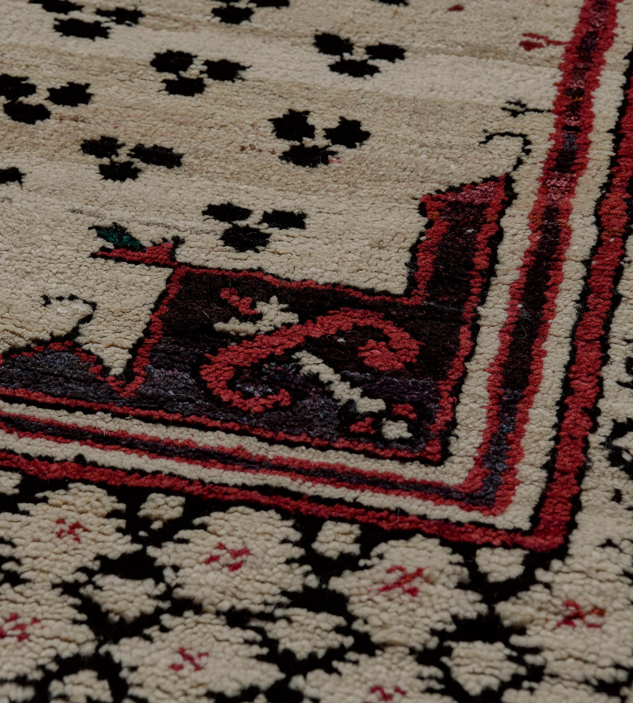 Vintage 1970s Wool Turkish Rug With Red Accent Border For Sale 3