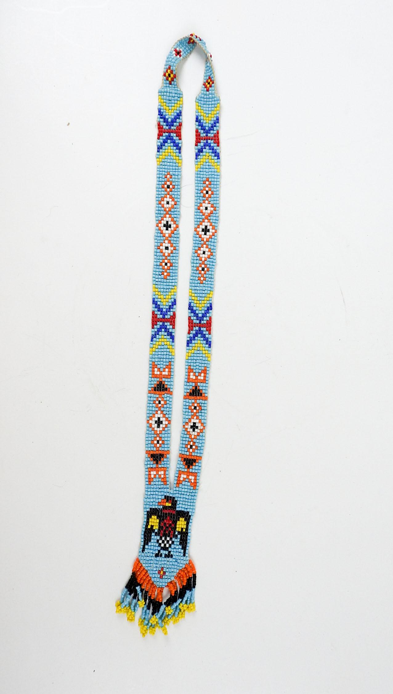Hand-Crafted Vintage 1970's Woven Beaded Native American Neclace 34