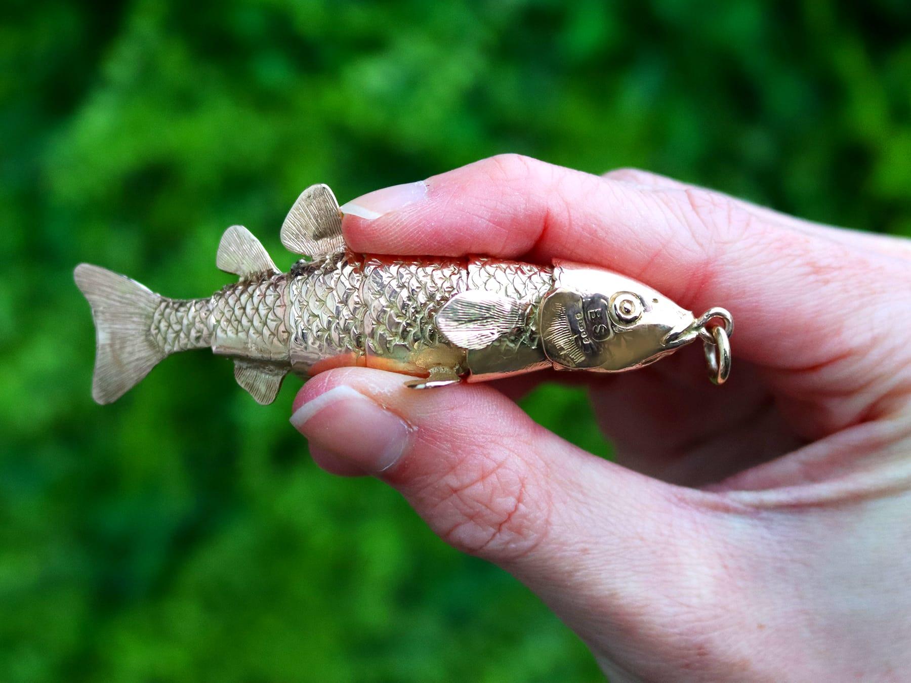 Articulated Fish Charm - 6 For Sale on 1stDibs