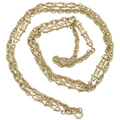 Vintage 1970s Yellow Gold Singapore Rope Chain