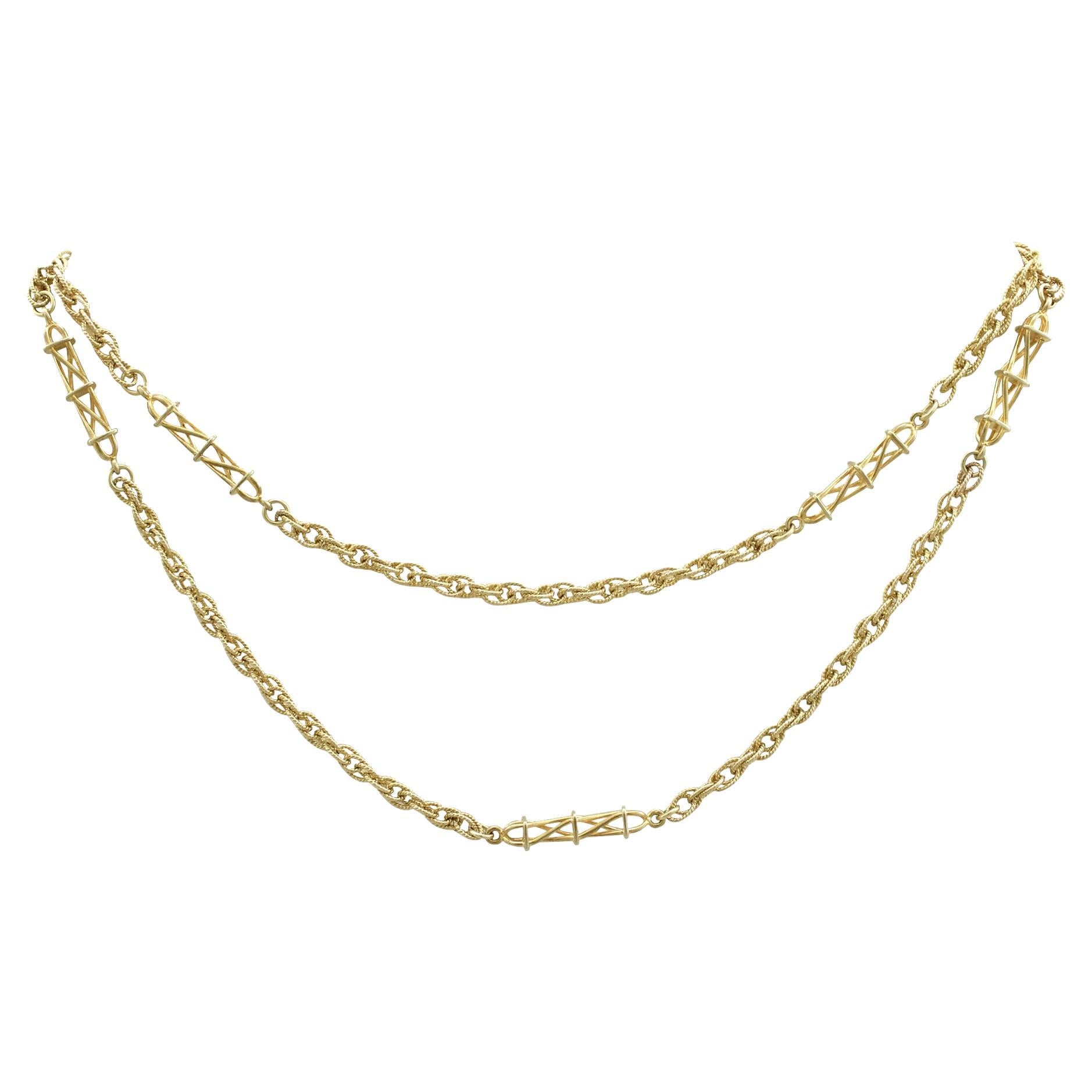 Seilkette 'Singapore' aus Gelbgold, 1970er Jahre