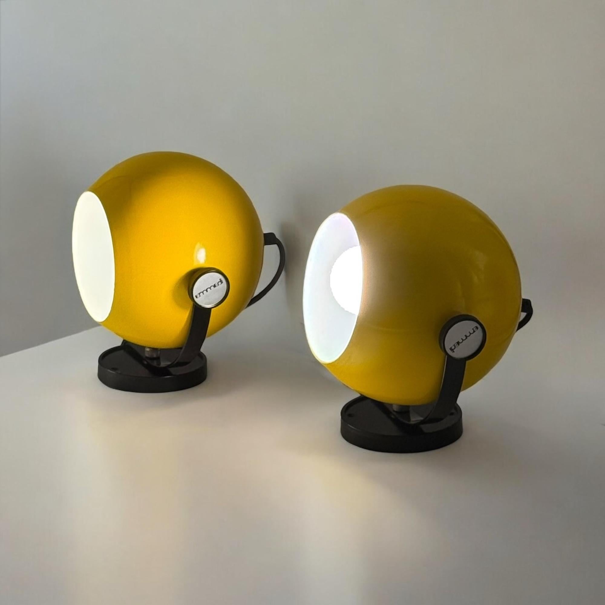 Vintage 1970s Yellow Wall Lamps by Emmedi, Diseño Italiano Nuevo Viejo Stock en venta 5