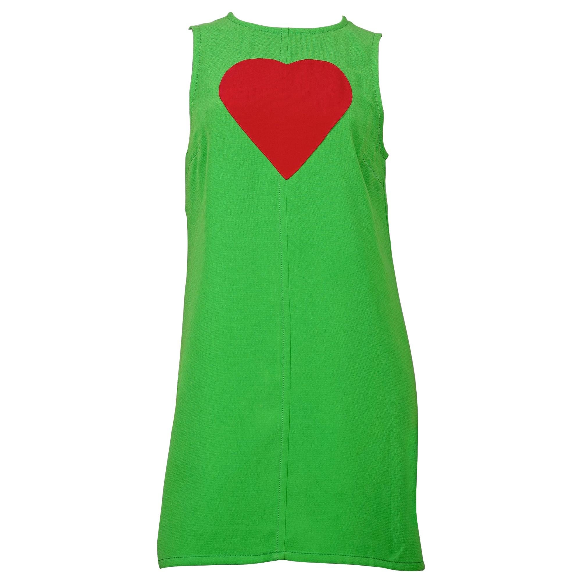 Vintage 1970s YVES SAINT LAURENT Heart Pop Art Dress