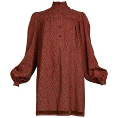 Vintage 1970s Yves Saint Laurent Paisley Mini Dress