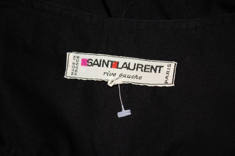 1970s Yves Saint Laurent Rive Gauche Black Twill Blazer