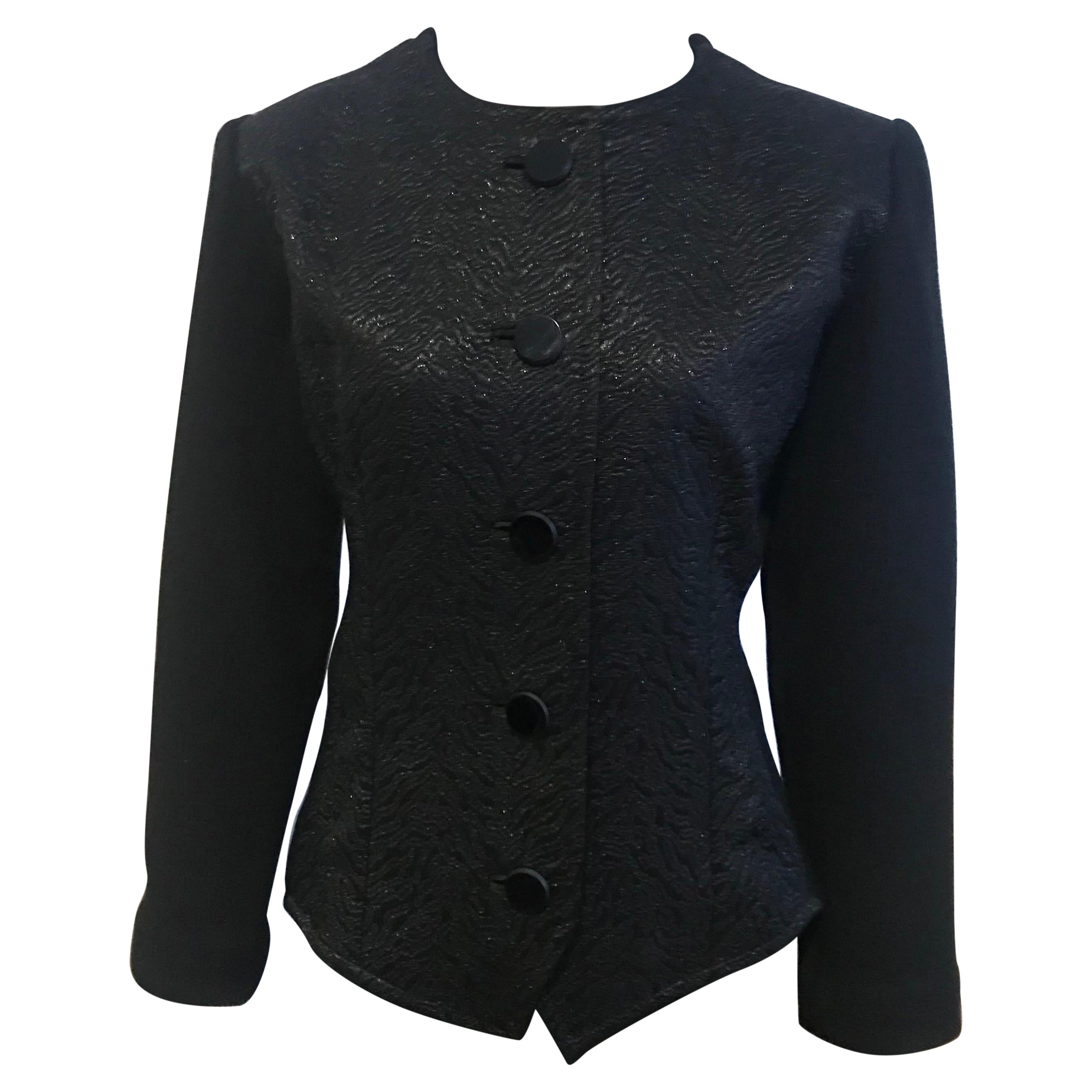 Vintage 1970's Yves Saint Laurent Rive Gauche veste de soirée en brocart et tricot
