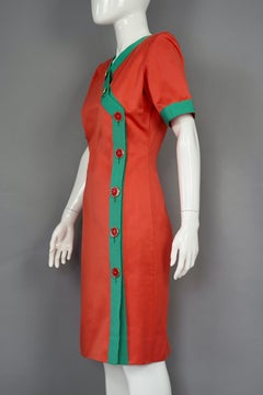Vintage 1970s YVES SAINT LAURENT Ysl Color Block Dress