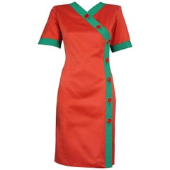 Vintage 1970s YVES SAINT LAURENT Ysl Color Block Dress