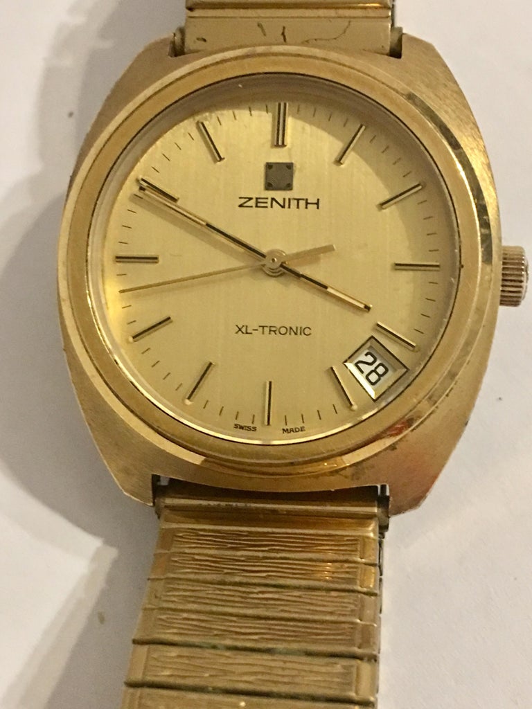 Vintage 1970s Zenith XLTronic GoldPlated/ Stainless Steel Men’s Watch