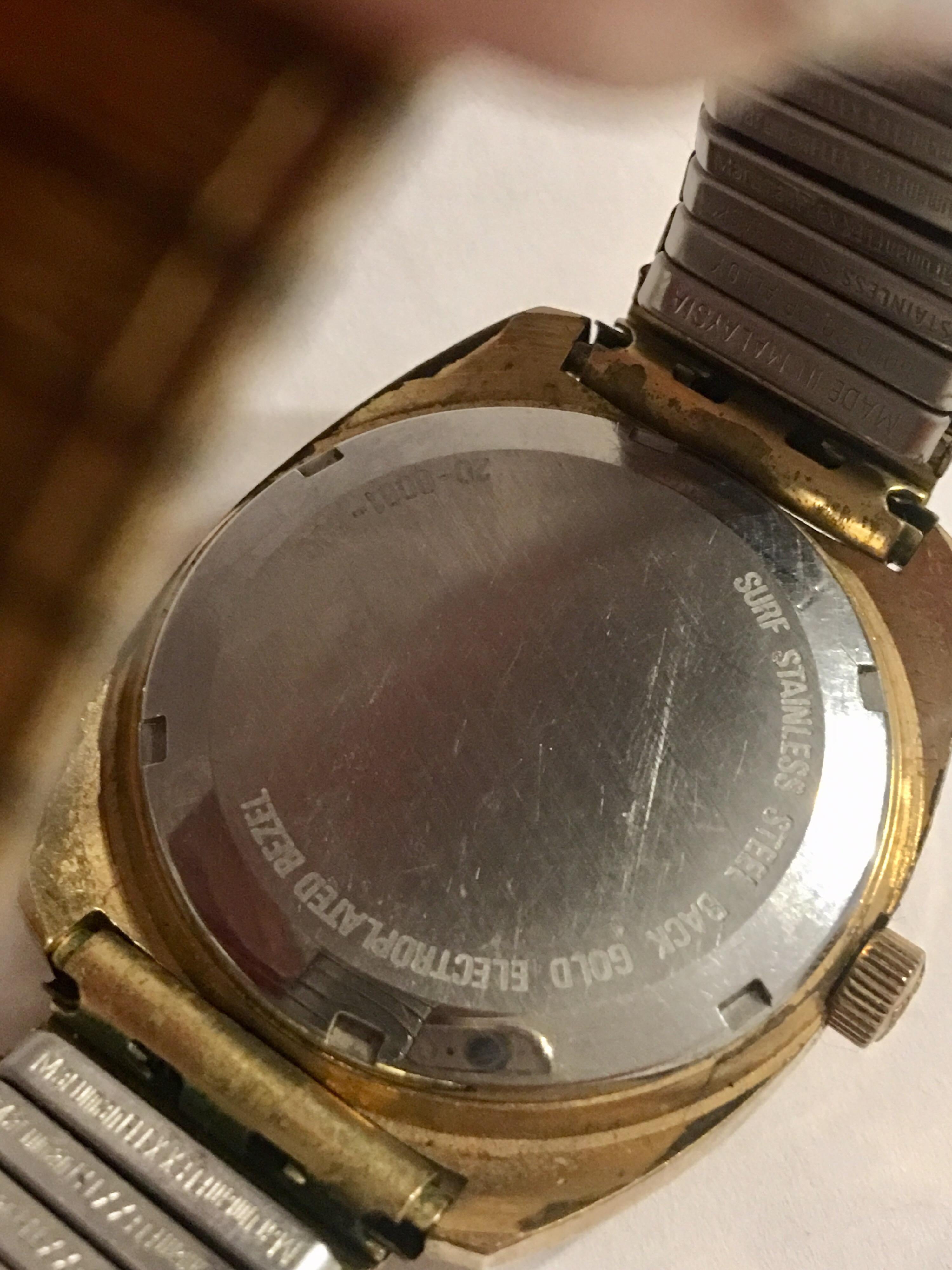 Women's or Men's Vintage 1970s Zenith XL-Tronic Gold-Plated/ Stainless Steel Men’s Watch For Sale
