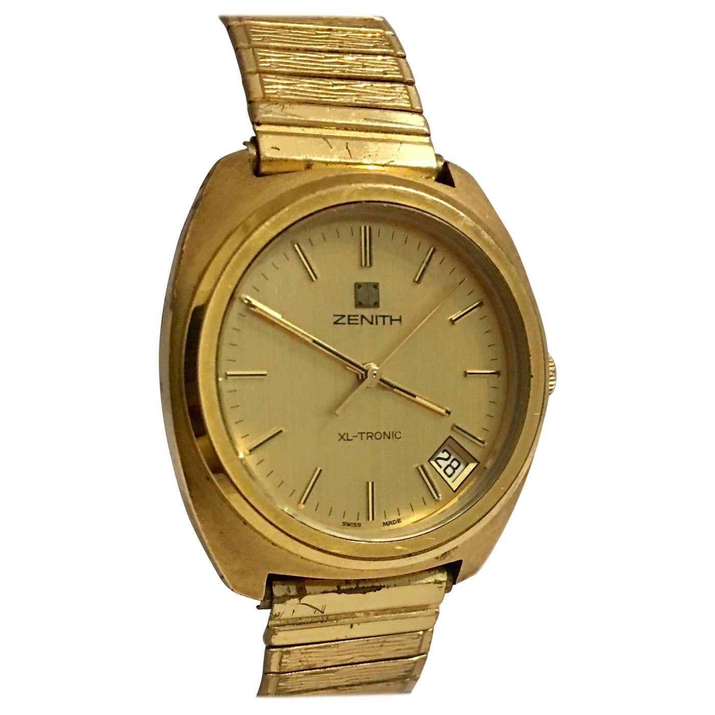 Vintage 1970s Zenith XL-Tronic Gold-Plated/ Stainless Steel Men’s Watch ...