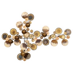 Vintage 1971 Brass 'Curtis Jere' Raindrops Wall Sculpture