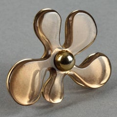 Vintage 1971 CHRISTIAN DIOR Lucite Flower Brooch