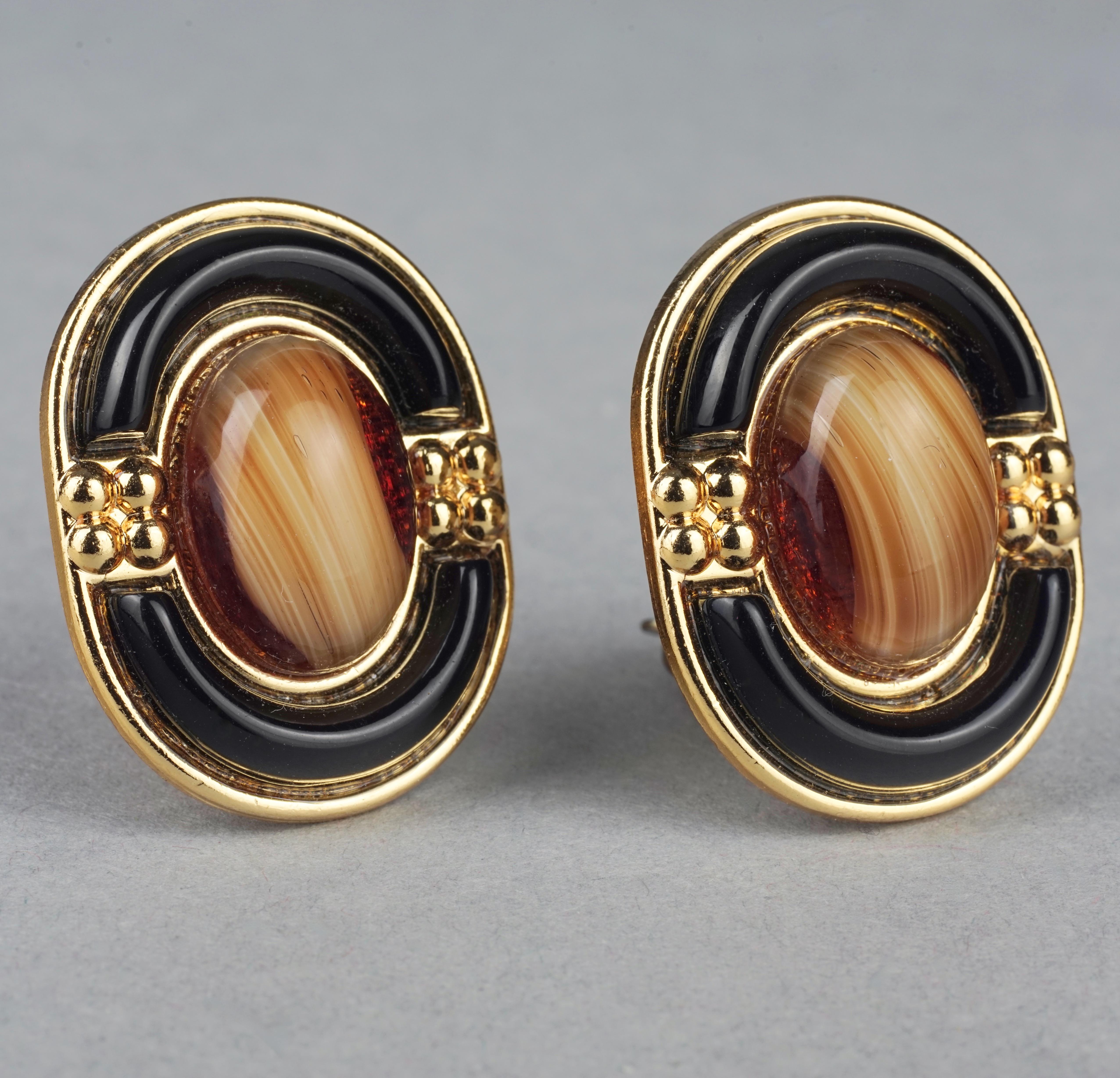 vintage tiger eye earrings