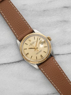 Vintage 1971 Rolex Datejust 1601 Two-Tone Champagne Linen Dial Auto 36mm