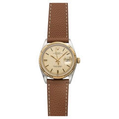 Vintage 1971 Rolex Datejust 1601 Two-Tone Champagne Linen Dial Auto 36mm