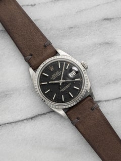 Vintage 1971 Rolex Datejust 1603 Stainless Steel Black Patina Dial Auto 36mm