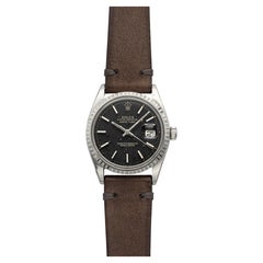 Vintage 1971 Rolex Datejust 1603 Stainless Steel Black Patina Dial Auto 36mm