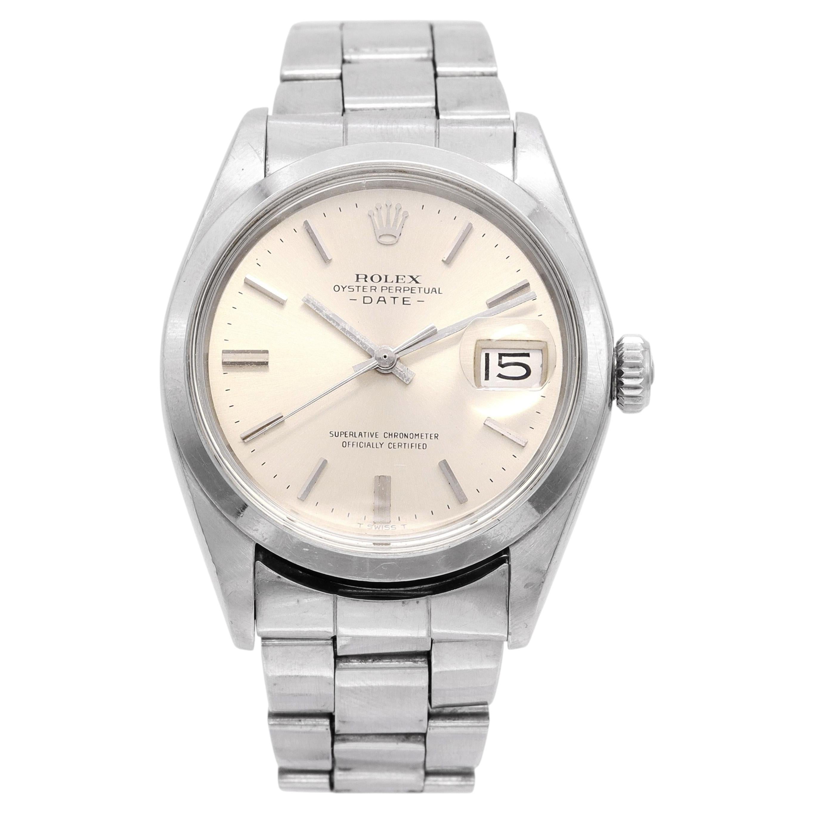 Vintage 1971 Rolex Stainless Steel Date Automatic Watch Ref. 1500