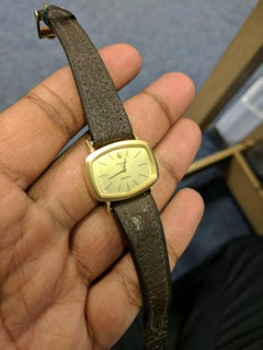 Vintage 1971 Rolex Yellow Gold Champagne Dial Precision Manual Wind Wristwatch