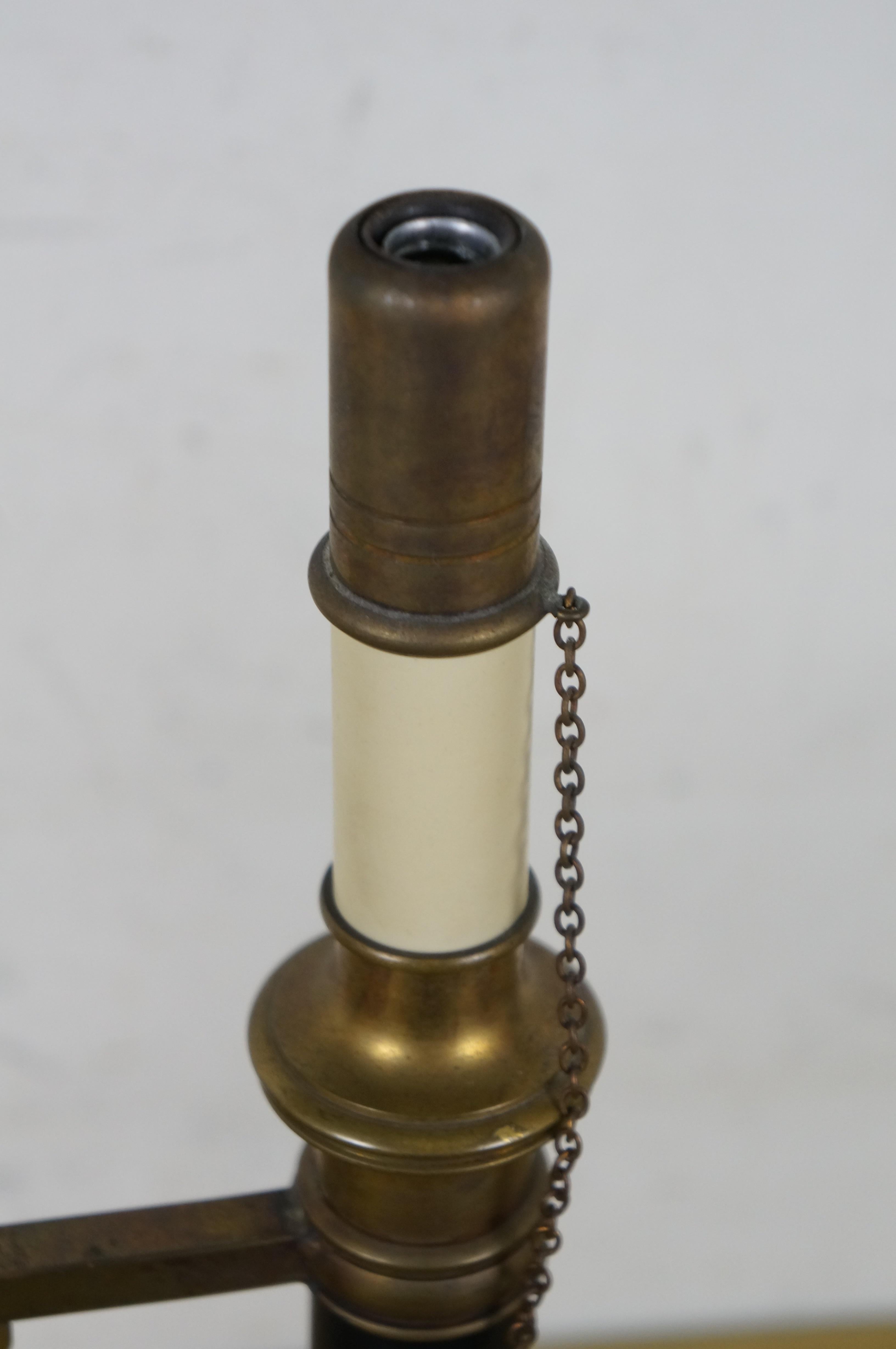Vintage 1972 Chapman Empire Style Brass Bouillotte Library Table Lamp 25