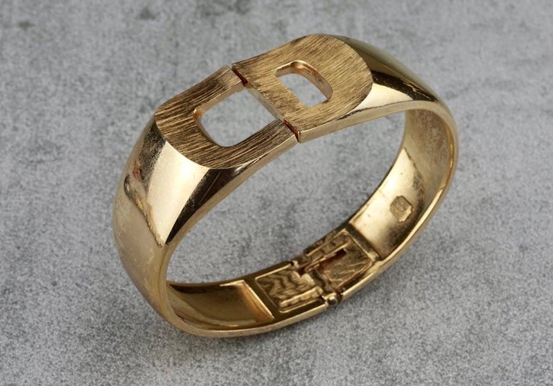 Vintage 1972 CHRISTIAN DIOR Logo CD Clamper Armband Manschette im Zustand „Gut“ in Kingersheim, Alsace