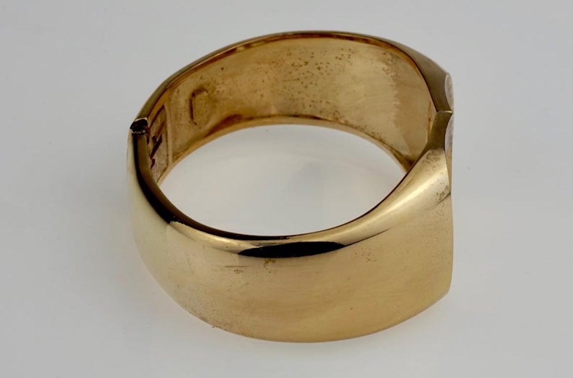 Vintage 1972 CHRISTIAN DIOR Logo CD Clamper Armband Manschette Damen