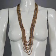 Vintage 1973 CHRISTIAN DIOR 13 Strands Two Tone Chain Necklace