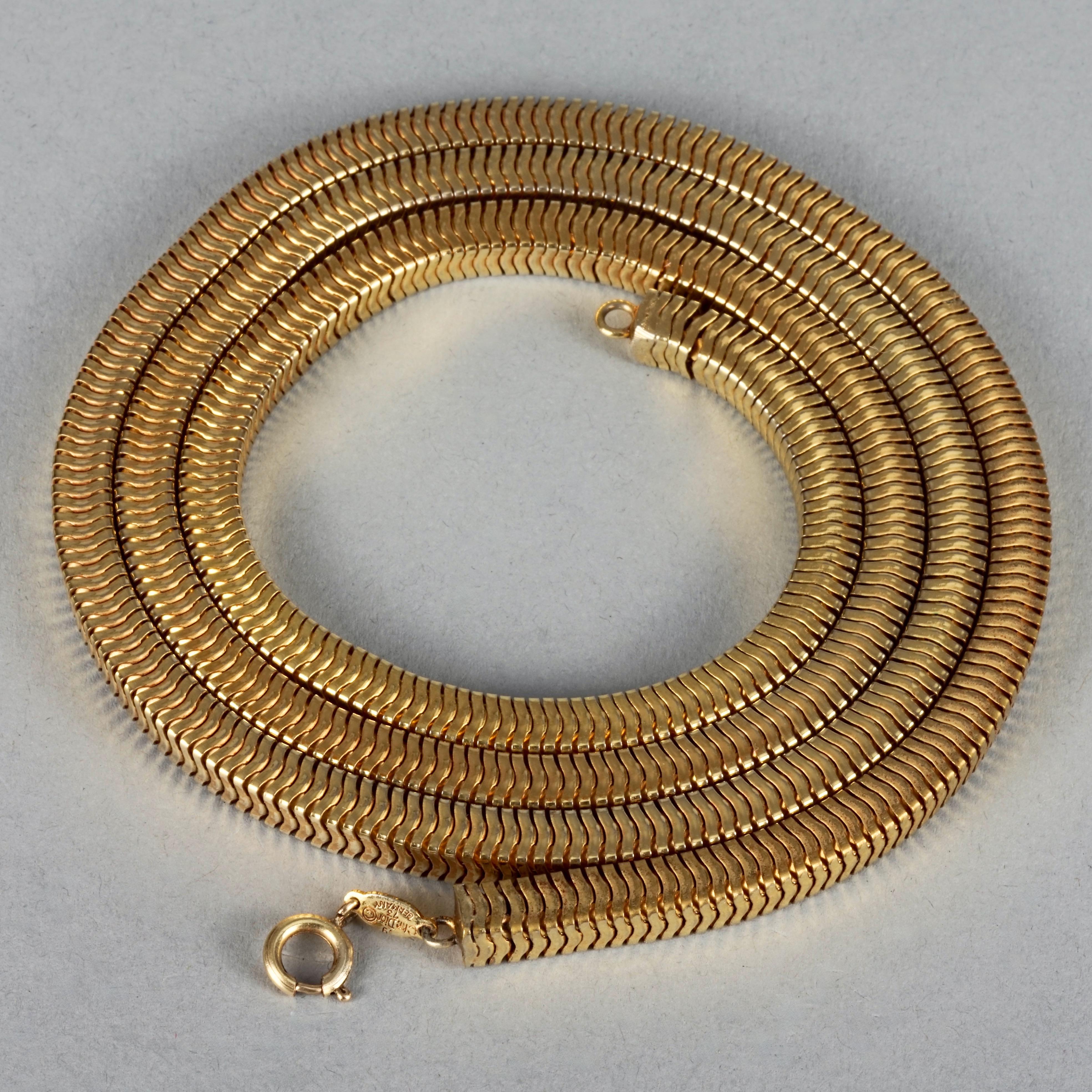 Women's Vintage 1973 CHRISTIAN DIOR Gold Snake Chain Necklace