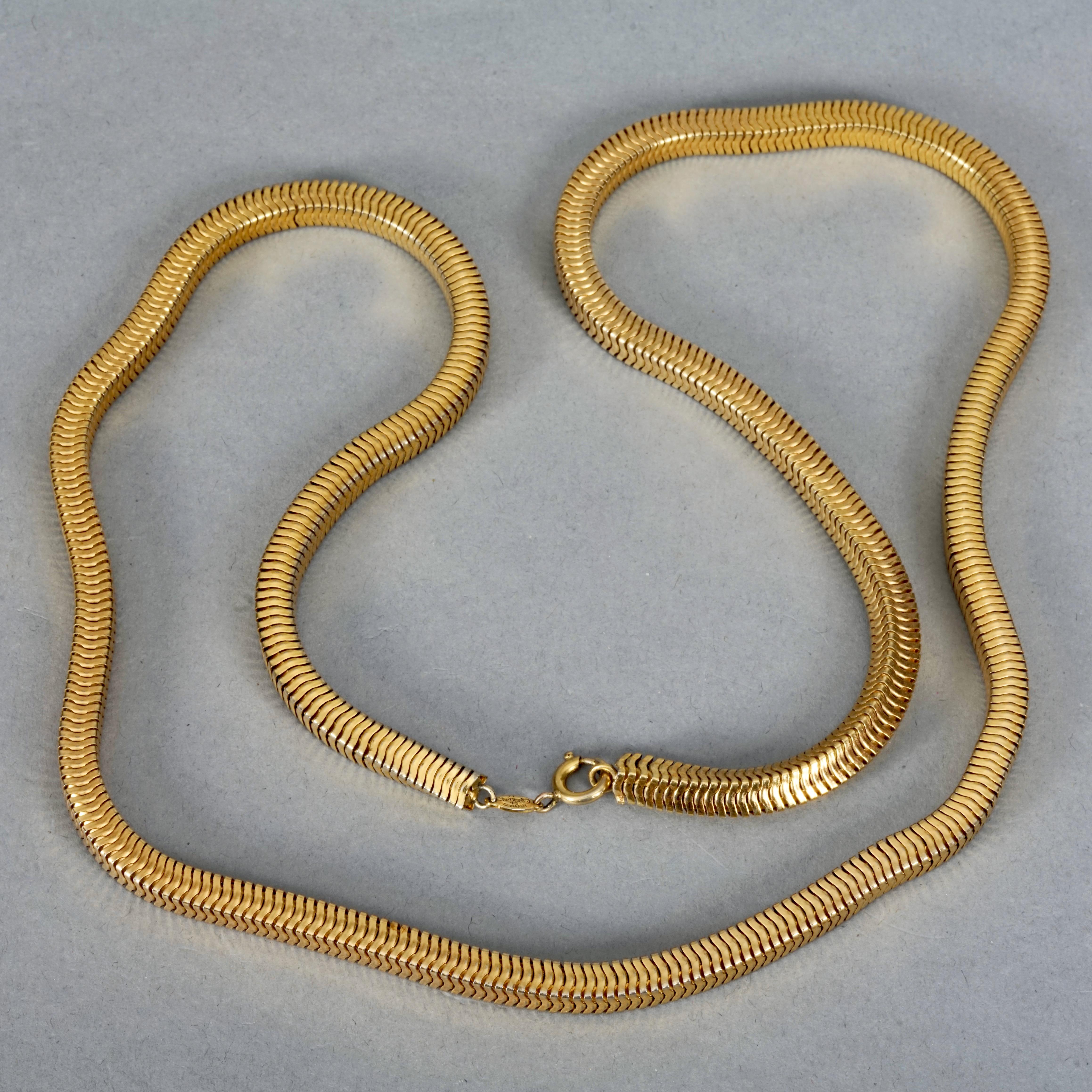 Vintage 1973 CHRISTIAN DIOR Gold Snake Chain Necklace For Sale 2
