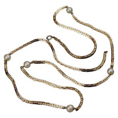 Vintage 1973 CHRISTIAN DIOR Pearl Chain Long Necklace